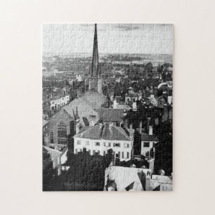 The ornamented spire of a church in Boston Jigsaw Puzzle