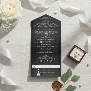 The Ornate Chalkboard Wedding Collection All In One Invitation