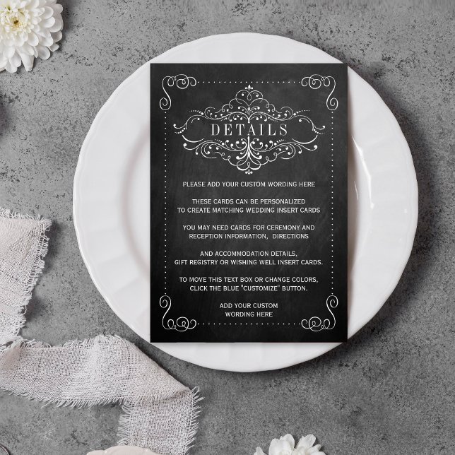 The Ornate Chalkboard Wedding Collection Enclosure Card (Creator Uploaded)