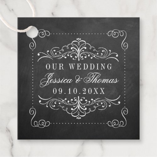 The Ornate Chalkboard Wedding Collection Favor Tags