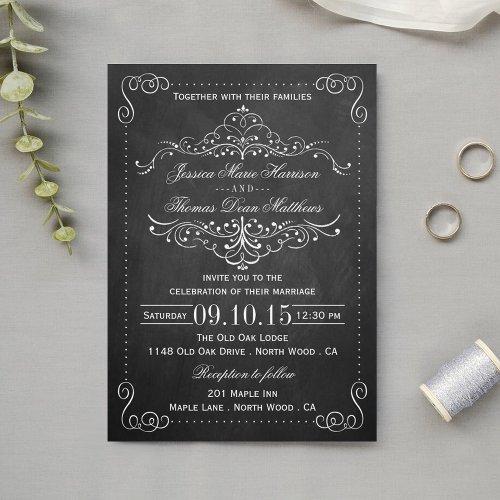 The Ornate Chalkboard Wedding Collection Invitation