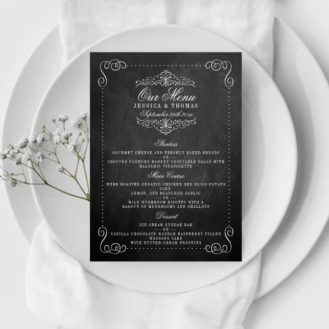 The Ornate Chalkboard Wedding Collection - Menus (Creator Uploaded)