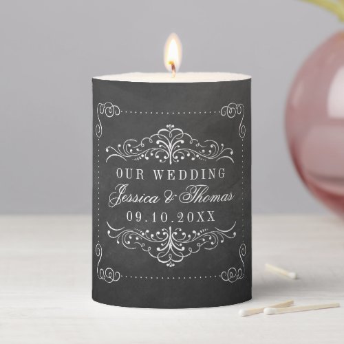 The Ornate Chalkboard Wedding Collection Pillar Candle