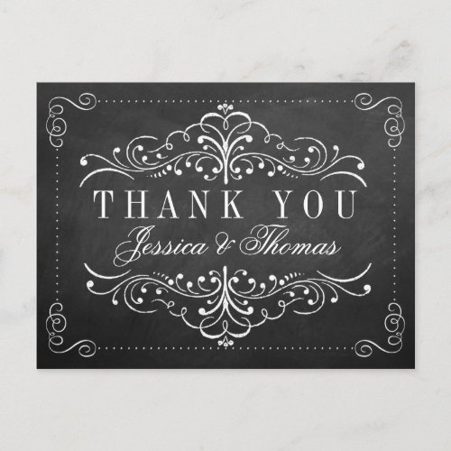 The Ornate Chalkboard Wedding Collection Postcard
