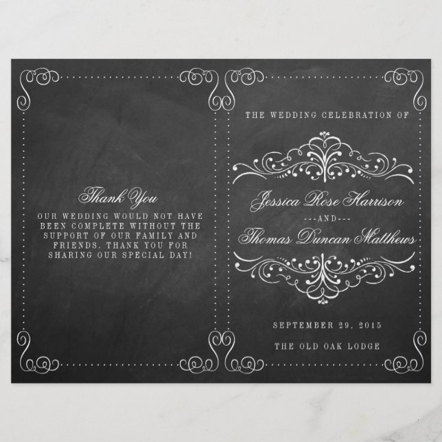 The Ornate Chalkboard Wedding Collection - Program (Front)