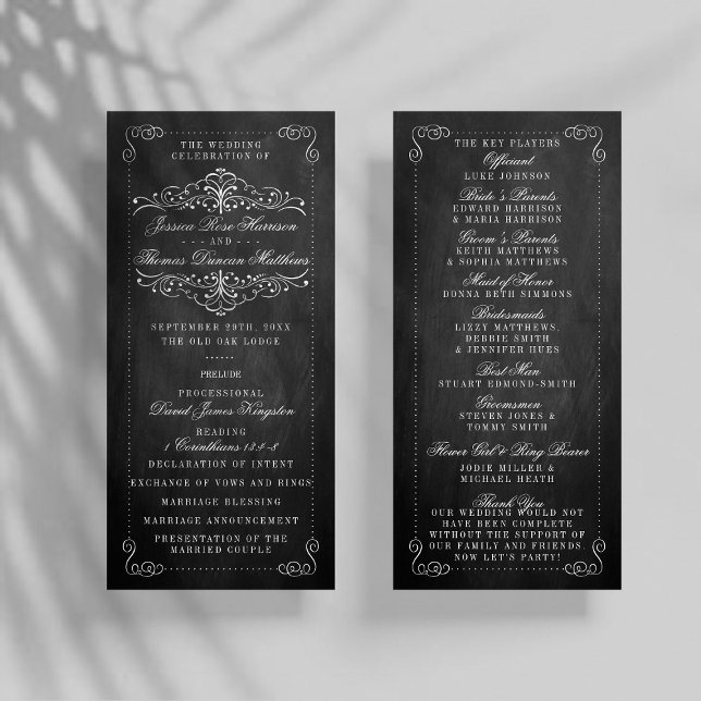 The Ornate Chalkboard Wedding Collection - Program (Creator Uploaded)