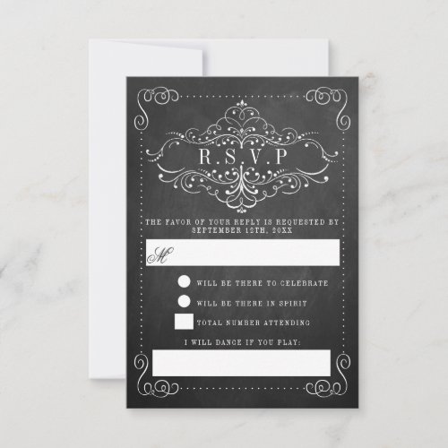 The Ornate Chalkboard Wedding Collection RSVP Card