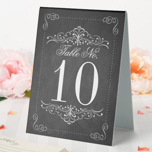 The Ornate Chalkboard Wedding Collection Table Tent Sign