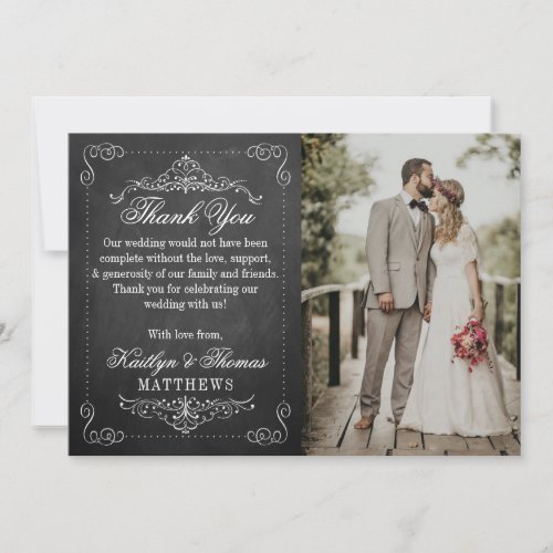 The Ornate Chalkboard Wedding Collection Thank You Card
