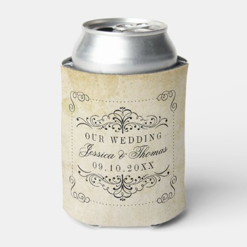 The Ornate Flourish Vintage Wedding Collection Can Cooler