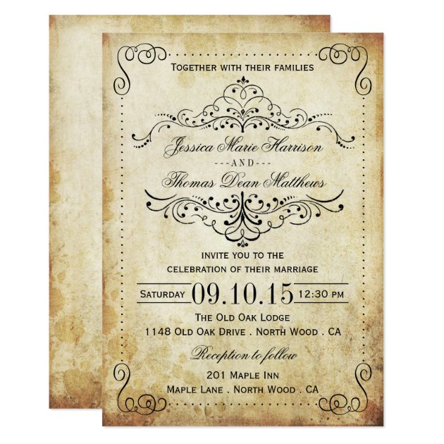 The Ornate Flourish Vintage Wedding Collection Invitation