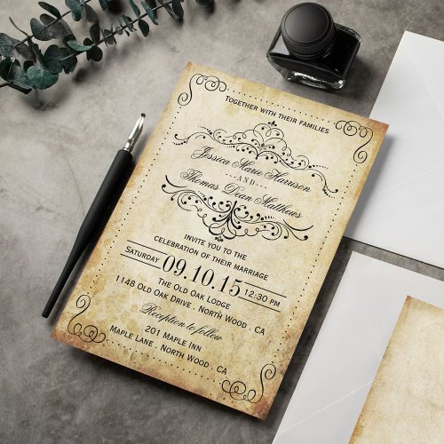 The Ornate Flourish Vintage Wedding Collection Invitation