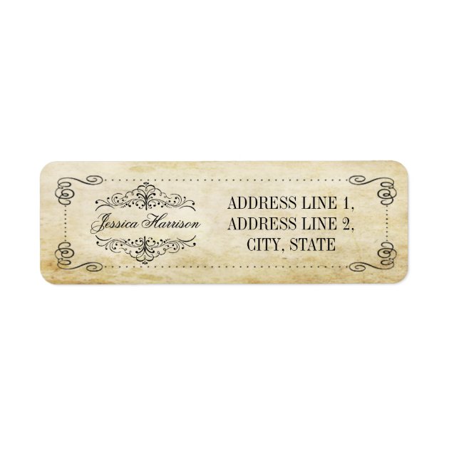 The Ornate Flourish Vintage Wedding Collection Label