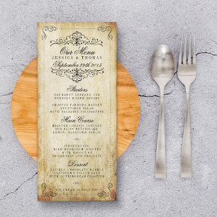 The Ornate Flourish Vintage Wedding Collection Menu