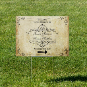 The Ornate Flourish Vintage Wedding Collection Sign