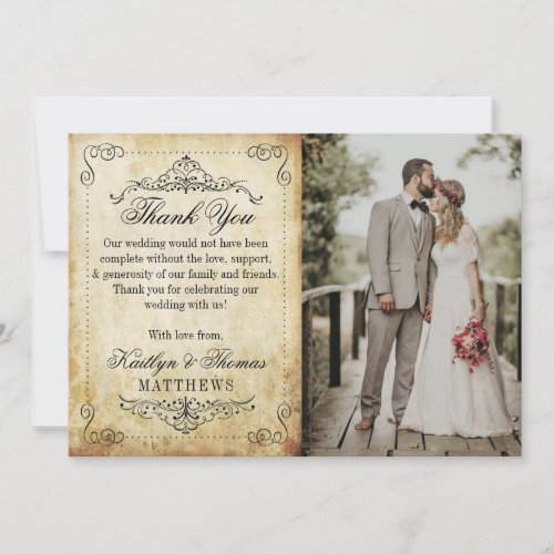 The Ornate Flourish Vintage Wedding Collection Thank You Card