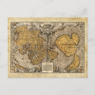 The Orontius Finaeus World Map, 1531 Postcard