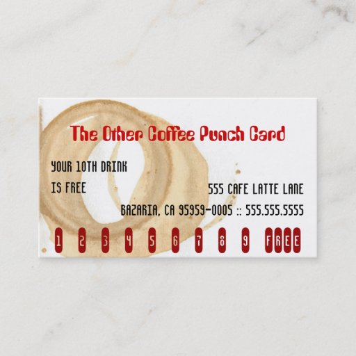 Customizable The Other Coffee Punch Card Business Card Templates