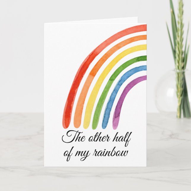 The Other Half Of My Rainbow You Complete Me Card (Front)