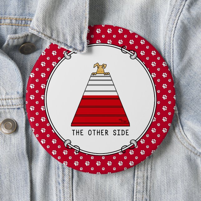 The Other Side - agility funny scared nervous dog Button (In Situ)