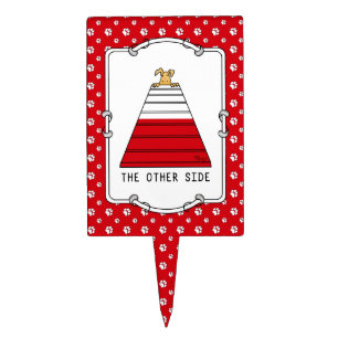 The Other Side - agility funny scared nervous dog Cake Topper
