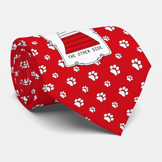 The Other Side - agility funny scared nervous dog Neck Tie (Rolled)