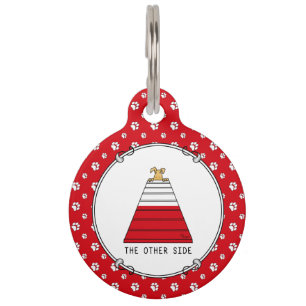 The Other Side - agility funny scared nervous dog Pet ID Tag