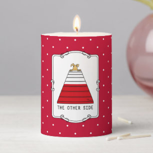 The Other Side - agility funny scared nervous dog Pillar Candle