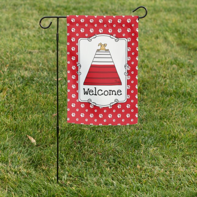 The Other Side - funny dog agility cute Welcome Garden Flag (In SItu)