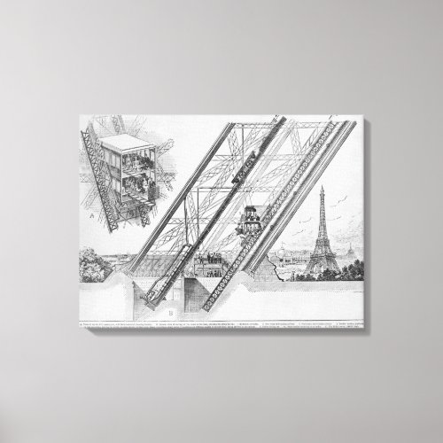 The Otis Elevator in the Eiffel Tower Canvas Print
