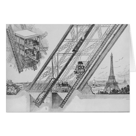 The Otis Elevator in the Eiffel Tower Cards (Front Horizontal)