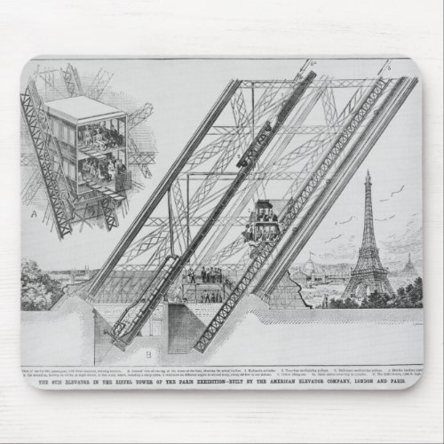 The Otis Elevator in the Eiffel Tower Mouse Pad