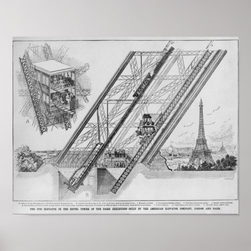The Otis Elevator in the Eiffel Tower Poster