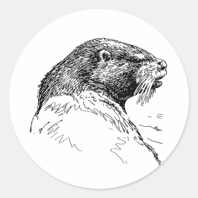 THE OTTER CLASSIC ROUND STICKER (Front)