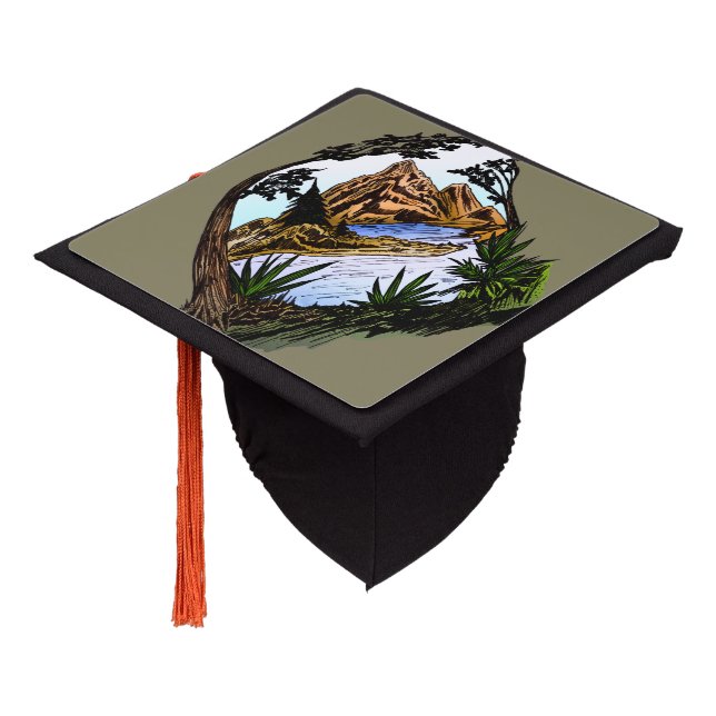 The Outdoors Graduation Cap Topper (Angled)
