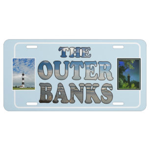  The Outer Banks Beach Text Lighthouse License Plate
