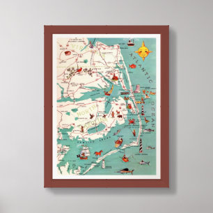 The Outer Banks Map 12x16 Print