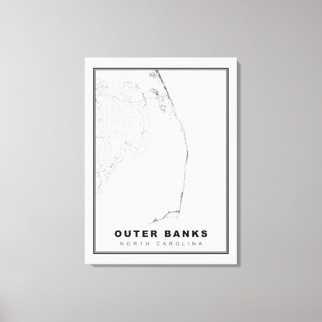 The Outer Banks Map Canvas Print (Front)