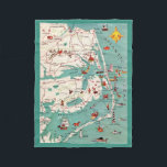 The Outer Banks Map Fleece Blanket<br><div class="desc">A vintage,  old postcard map of North Carolina's Outer Banks and surrounding coast reproduced on a cozy throw blanket.</div>
