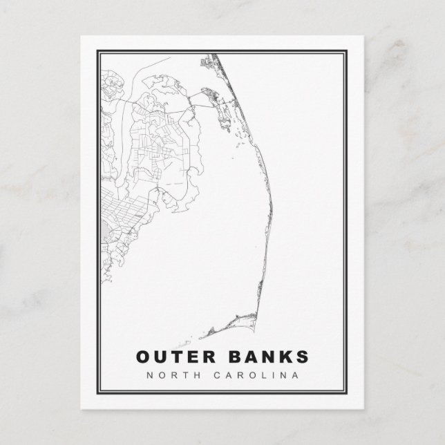 The Outer Banks Map Holiday Postcard (Front)