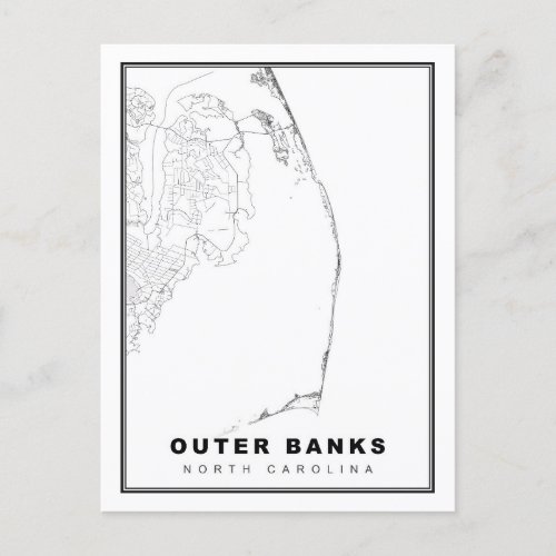 The Outer Banks Map Postcard