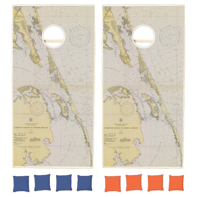 The Outer Banks of North Carolina Nautical Chart  Cornhole Set (Set)