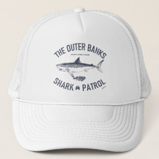 The Outer Banks Shark Patrol OBX Navy Blue Vintage Trucker Hat