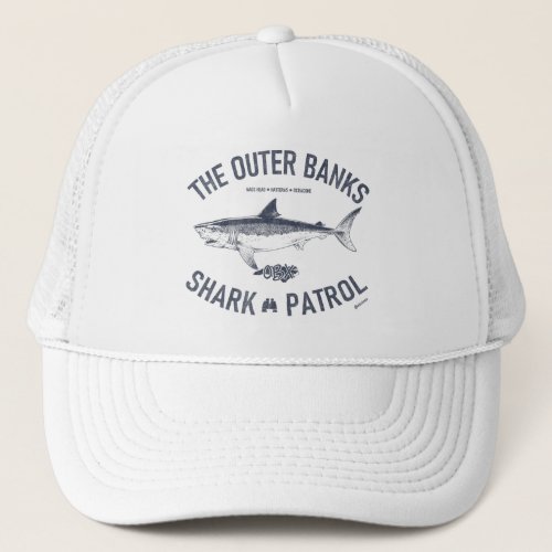 The Outer Banks Shark Patrol OBX Navy Blue Vintage Trucker Hat