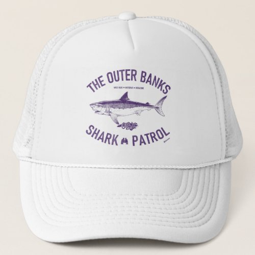 The Outer Banks Shark Patrol OBX Purple Vintage Trucker Hat