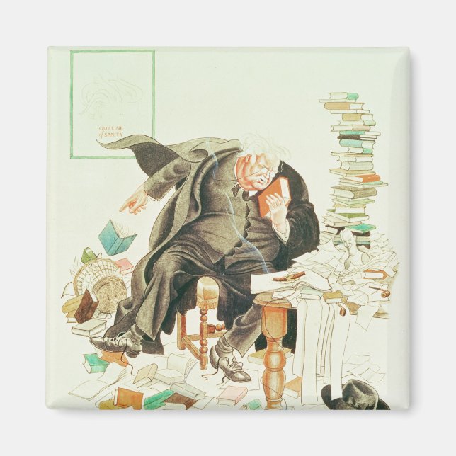 The Outline of Sanity' Satirical Cartoon Magnet (Front)