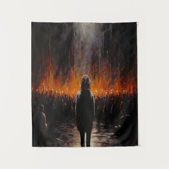 The Outsider: Dramatic Abstract Art  Tapestry (Front)