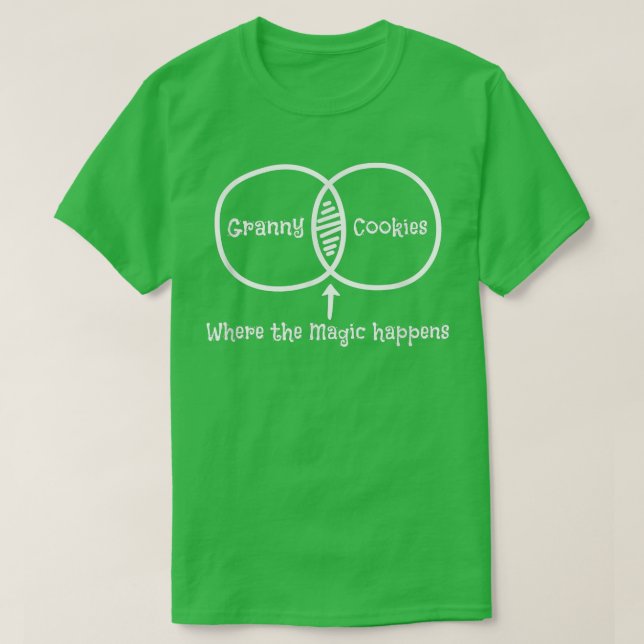 The Overlap between Granny and baking cookies is m T-Shirt (Design Front)