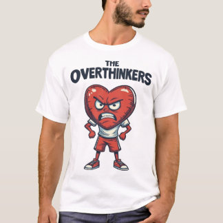 The Overthinkers Angry Heart Cartoon Mascot Summer T-Shirt