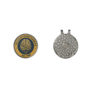 The "OVERTHINKING" Merit Badge Golf Hat Clip